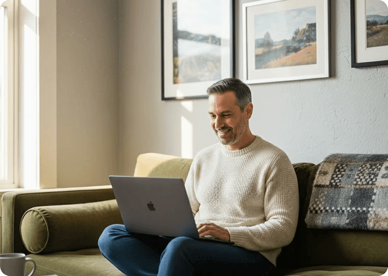 Homeowner managing a flat fee MLS® listing from home